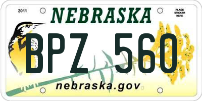 NE license plate BPZ560