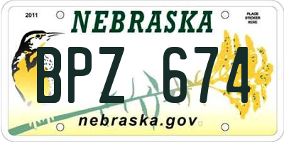 NE license plate BPZ674