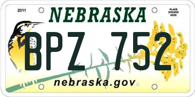 NE license plate BPZ752