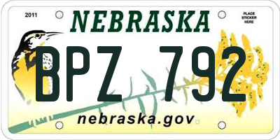 NE license plate BPZ792