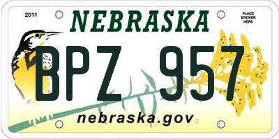 NE license plate BPZ957
