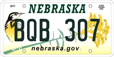 NE license plate BQB307