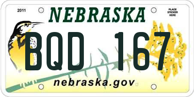 NE license plate BQD167