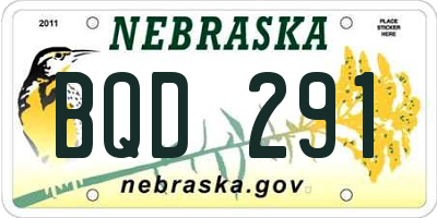 NE license plate BQD291