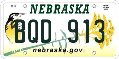 NE license plate BQD913