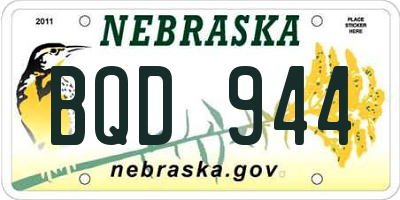 NE license plate BQD944