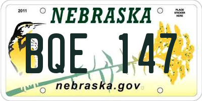 NE license plate BQE147