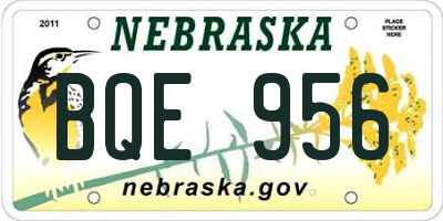 NE license plate BQE956