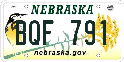 NE license plate BQF791