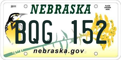 NE license plate BQG152