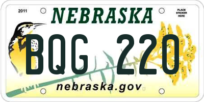 NE license plate BQG220