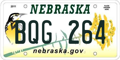 NE license plate BQG264