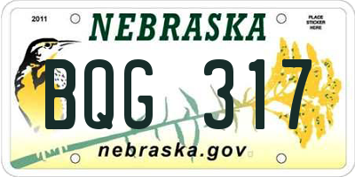 NE license plate BQG317