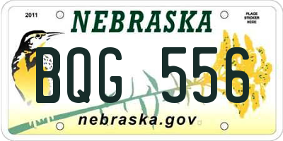 NE license plate BQG556