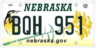 NE license plate BQH951