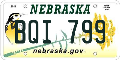 NE license plate BQI799