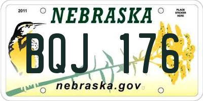 NE license plate BQJ176