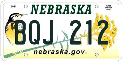 NE license plate BQJ212