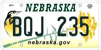 NE license plate BQJ235