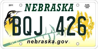 NE license plate BQJ426