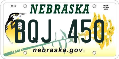 NE license plate BQJ450