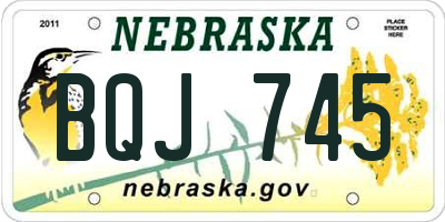 NE license plate BQJ745