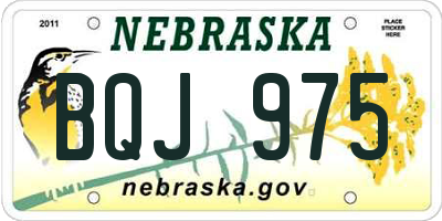 NE license plate BQJ975