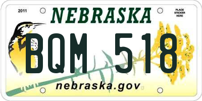 NE license plate BQM518