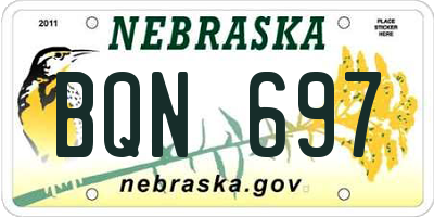 NE license plate BQN697