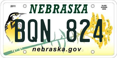 NE license plate BQN824