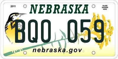NE license plate BQO059