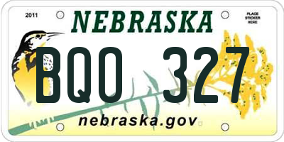 NE license plate BQO327