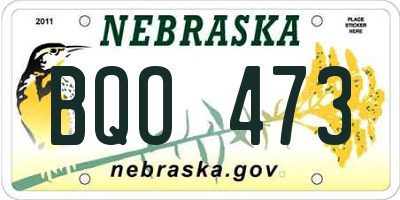 NE license plate BQO473