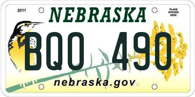 NE license plate BQO490