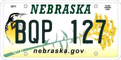 NE license plate BQP127