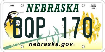 NE license plate BQP170