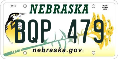 NE license plate BQP479