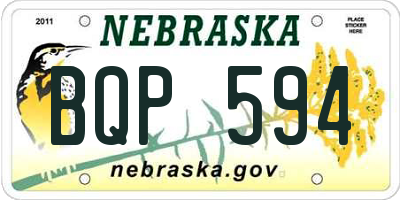 NE license plate BQP594