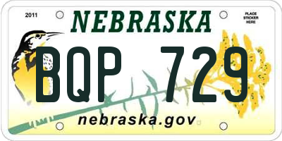 NE license plate BQP729