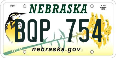 NE license plate BQP754