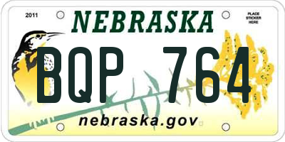 NE license plate BQP764