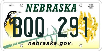 NE license plate BQQ291