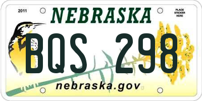 NE license plate BQS298