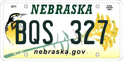 NE license plate BQS327