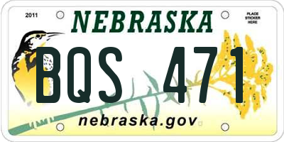 NE license plate BQS471
