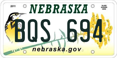 NE license plate BQS694