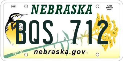 NE license plate BQS712