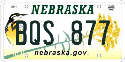 NE license plate BQS877