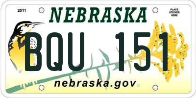 NE license plate BQU151