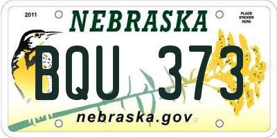 NE license plate BQU373